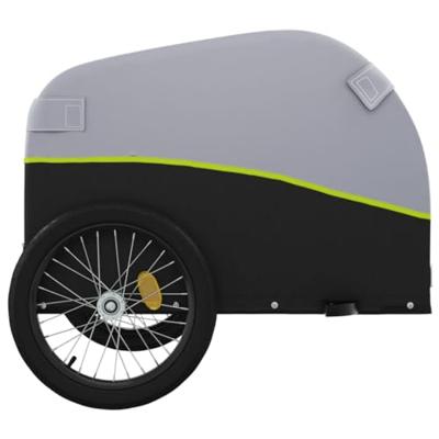 VidaXL Fietstrailer 30 kg ijzer zwart en groen - thumbnail
