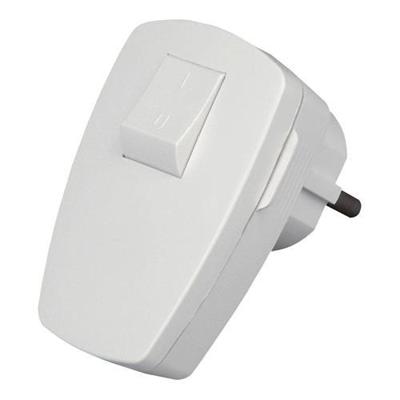 Kopp stekker geaard 220V haaks met schakelaar (NML)