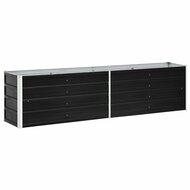 Plantenbak verhoogd 240x40x45 cm gegalvaniseerd staal antraciet - thumbnail