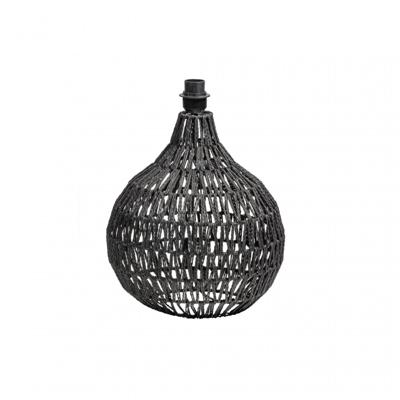 WOOOD Tafellamp 'Macy' Rattan, kleur Zwart (excl. kap)