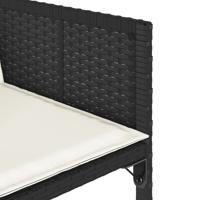 5-delige Tuinset met kussens poly rattan zwart - thumbnail