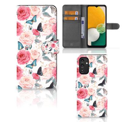 Samsung Galaxy A14 4G Hoesje Butterfly Roses | Portemonnee hoesje