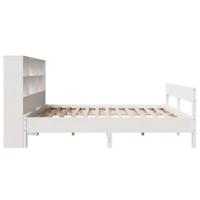 Bed met boekenkast zonder matras grenenhout wit 180x200 cm - thumbnail