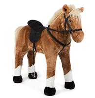 Small Foot houten hobbypaard bruin staand met geluid - thumbnail