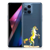OPPO Find X3 | X3 Pro Telefoonhoesje met Naam Horse Color - thumbnail