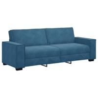 Driezitsbank 180 cm fluweel blauw - thumbnail