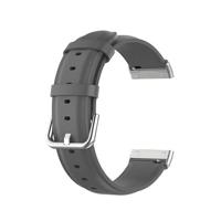 Fitbit Versa 3/4 & Sense 1/2 leren bandje - Donkergrijs - thumbnail