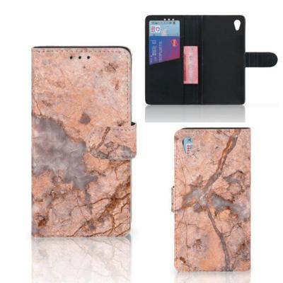 Sony Xperia Z3 | Bookcase | Marmer Oranje