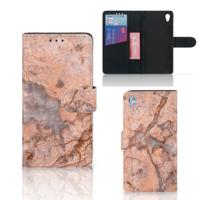 Sony Xperia Z3 | Bookcase | Marmer Oranje - thumbnail