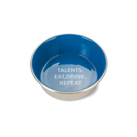 Beeztees voer- en drinkbak talents - hond - rvs - blauw - 16cm - thumbnail