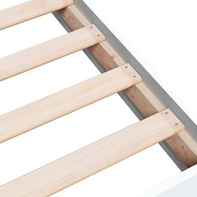 Bedframe bewerkt hout wit 75x190 cm
