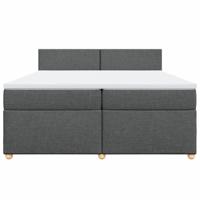 Boxspring met matras stof donkergrijs 200x200 cm - thumbnail