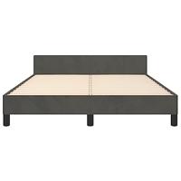 Bedframe zonder matras 140x190 cm fluweel donkergrijs - thumbnail