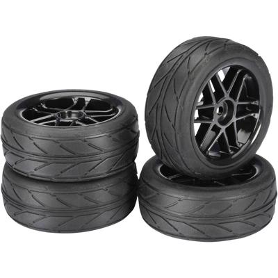 Absima onroad banden op 6-Spaaks velgen - Zwart