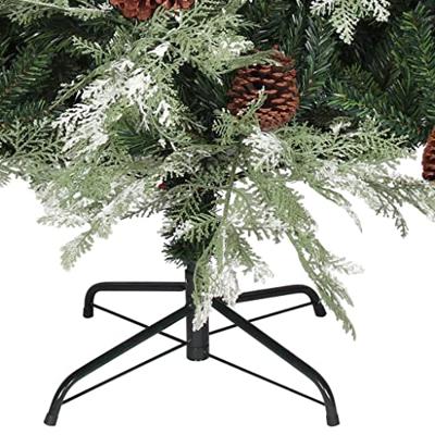 VidaXL Kerstboom met dennenappels 120 cm pvc en pe groen en wit
