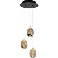 Highlight Hanglamp Golden Egg 3 lichts Ø 25 cm amber-zwart - thumbnail