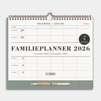 A4+ Spiraal Familieplanner 2026 Groen - thumbnail
