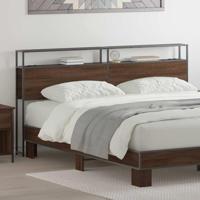 Opberghoofdbord met plank bruin eikenkleur 200 cm Bewerkt hout - thumbnail