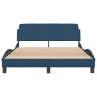 Bedframe met hoofdeinde zonder matras 140x200 cm stof blauw - thumbnail
