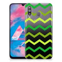 Samsung Galaxy M30 | TPU bumper | Zigzag Groen - thumbnail