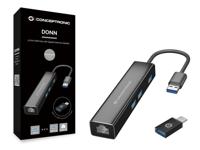 Conceptronic DONN07BA interface hub USB 3.2 Gen 1 (3.1 Gen 1) Type-A 5000 Mbit/s Zwart - thumbnail