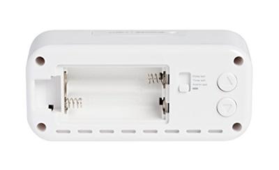 Bresser DCF wekkerradio MyTime Amber met barnsteenkleurige, instelbare achtergrondverlichting bij batterijvoeding, alarm en temperatuurweergave, wit