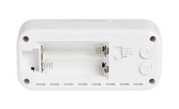 Bresser DCF wekkerradio MyTime Amber met barnsteenkleurige, instelbare achtergrondverlichting bij batterijvoeding, alarm en temperatuurweergave, wit - thumbnail