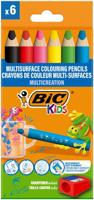 Kleurpotlood bickids multi surface 6st ass - thumbnail