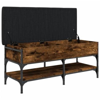 Schoenenbank 102x42x45 cm bewerkt hout gerookt eikenkleurig