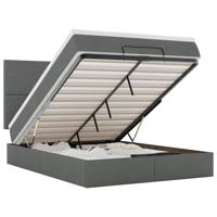 Ottoman bed met matras 140x200cm stof donkergrijs - thumbnail