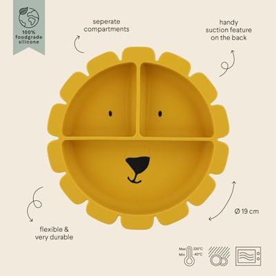 Trixie siliconen bord met vakjes en zuignap - mr. lion