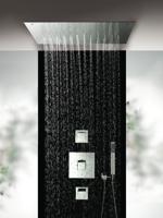 Hoofddouche Hotbath Mate Inbouw Vierkant 50x50 cm Geborsteld Nikkel - thumbnail