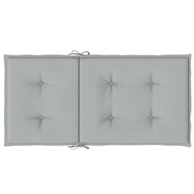 VidaXL Stoelkussens 4 st lage rug 100x50x4 cm stof lichtgrijs