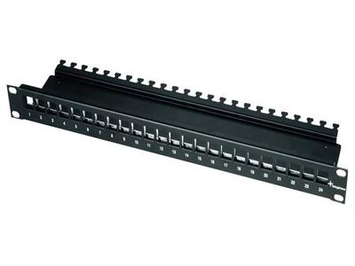 Telegärtner 100021497 24 poorten Netwerkpatchpaneel 483 mm (19) CAT 6A 1 HE Zwart Niet ingericht