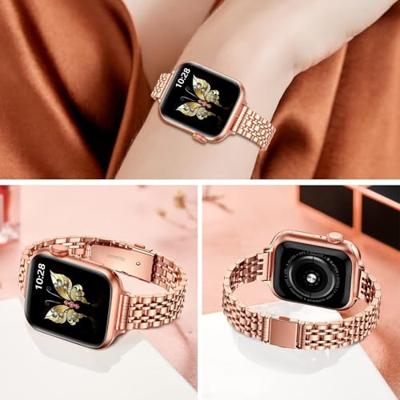 Stalen slim fit band - Rosé goud - Geschikt voor Apple watch 44mm / 45mm / 46mm / 49mm