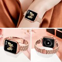 Stalen slim fit band - Rosé goud - Geschikt voor Apple watch 38mm / 40mm / 41mm / 42mm - thumbnail