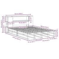 Bed met boekenkast zonder matras massief hout 120x190 cm - thumbnail