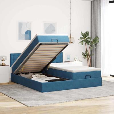 Ottoman bed met matrassen en LED's 180x200cm fluweel