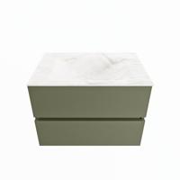 MONDIAZ VICA-DLUX 70cm badmeubel onderkast Army 2 lades. Inbouw wastafel CLOUD midden 1 kraangat, kleur Ostra. - thumbnail