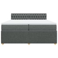 Boxspring met matras stof donkergrijs 200x200 cm - thumbnail