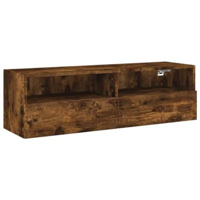 Tv-wandmeubel 100x30x30 cm bewerkt hout gerookt eikenkleurig Tv-wandmeubel 100x30x30 cm bewerkt hout gerookt eikenkleurig