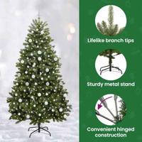 VidaXL Kunstkerstboom met 300 led groen 210 cm pvc en metaal - thumbnail