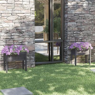 VidaXL Plantenbakken 2 st 70x31x70 cm massief grenenhout grijs