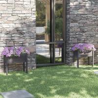 VidaXL Plantenbakken 2 st 70x31x70 cm massief grenenhout grijs - thumbnail