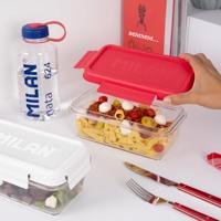 Hermetische Lunchtrommel Milan 1,2 L Roze Transparant Plastic Rechthoekig - thumbnail