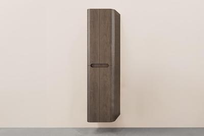 Kolomkast Wiesbaden Sulora 160x40x35 cm Afgeronde Hoeken Geribbeld Bruin Eiken