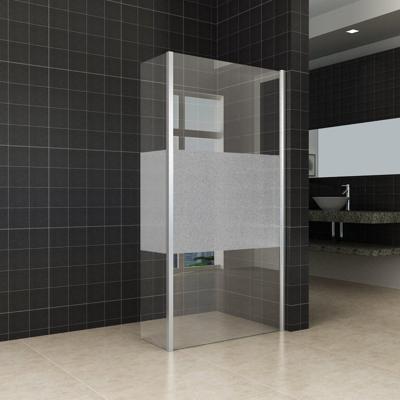 zijwand + hoekprofiel 400x2000 10mm NANO gedeeltelijk matglas