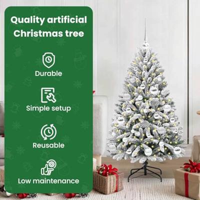 Kunstkerstboom met 150 LED Groen en Wit 120 cm PVC en Metaal