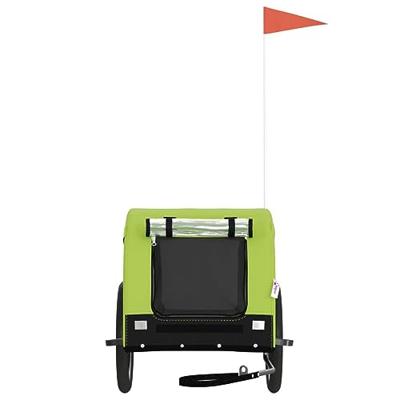 VidaXL Hondenfietstrailer oxford stof en ijzer groen en zwart - thumbnail