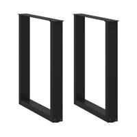 Eettafelpoten 2 st U-vormig 60x(72-73) cm staal zwart - thumbnail